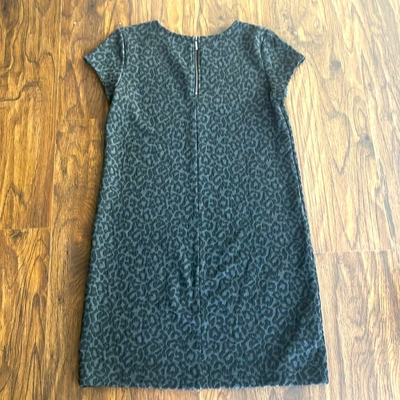 LOFT Leopard Print Gray & Black Dress with back zipper - size Small - Picture 4 of 6